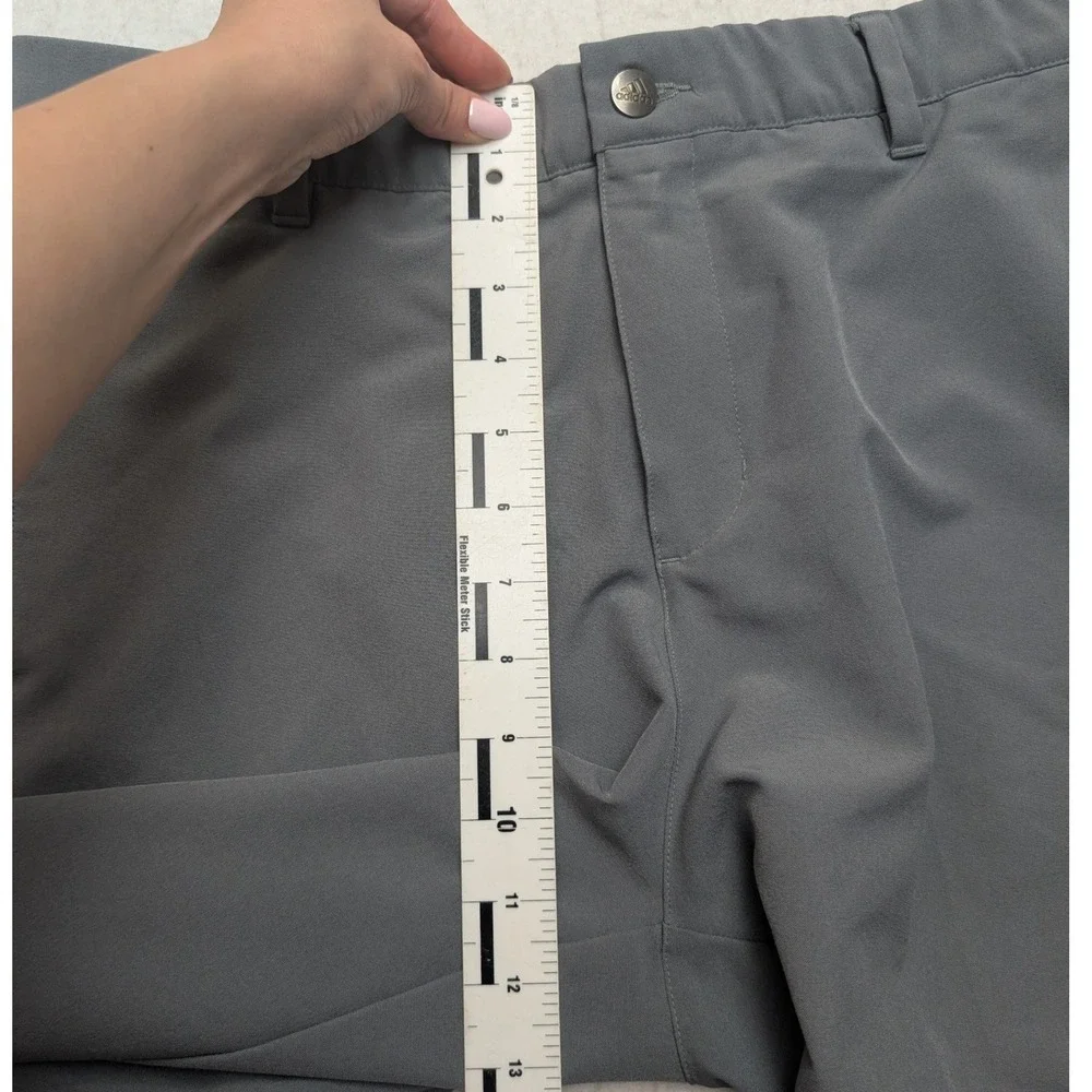 Adidas Golf Shorts Mens 35 Gray Performance Stretch Three Stripe Activewear